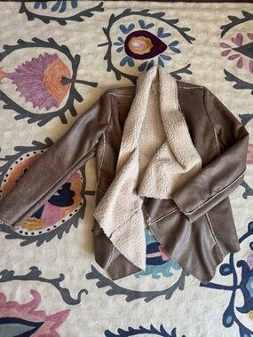Forever 21 Brown Faux Sherpa  Jacket with Cream Sherpa Lining